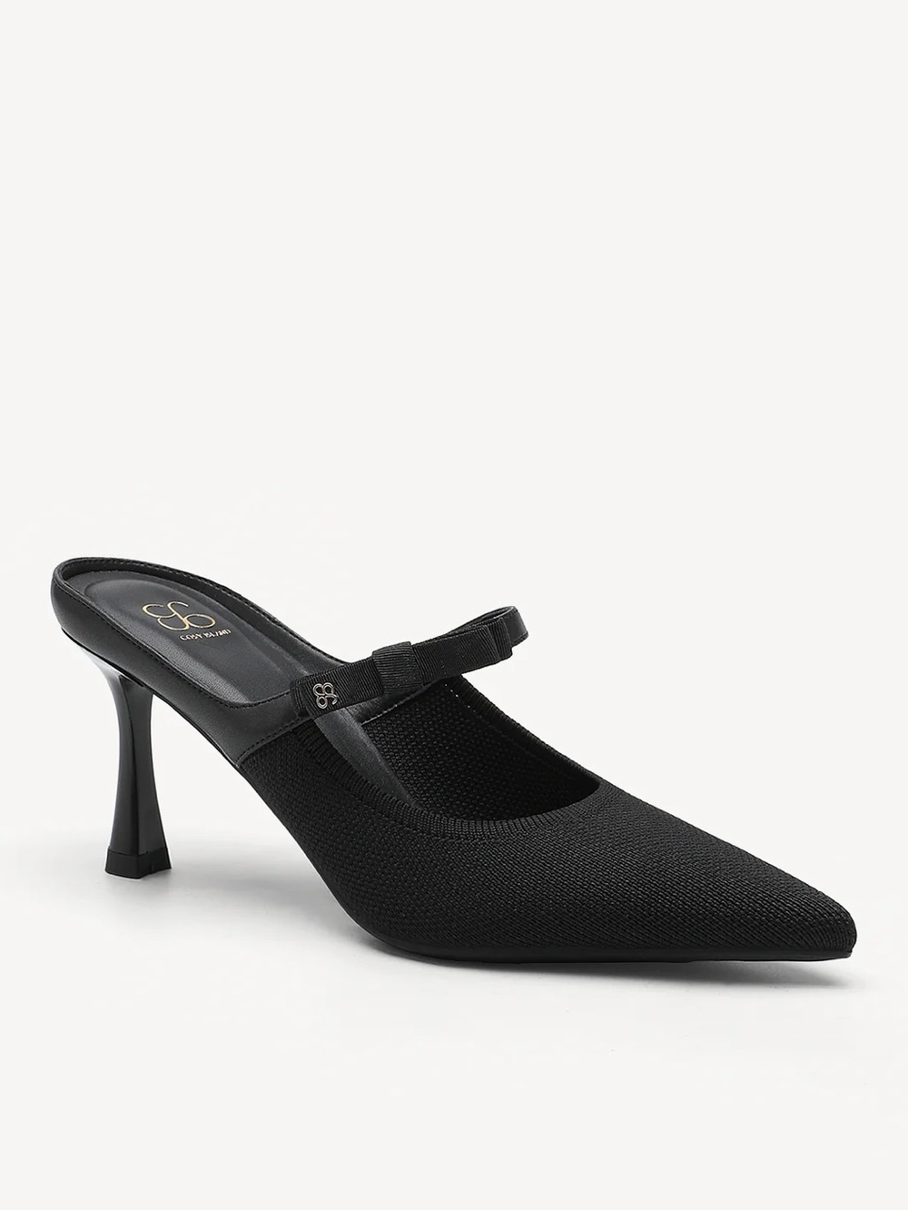 Cosy Island GraceLithe Bow Pointed Toe Heeled Mule